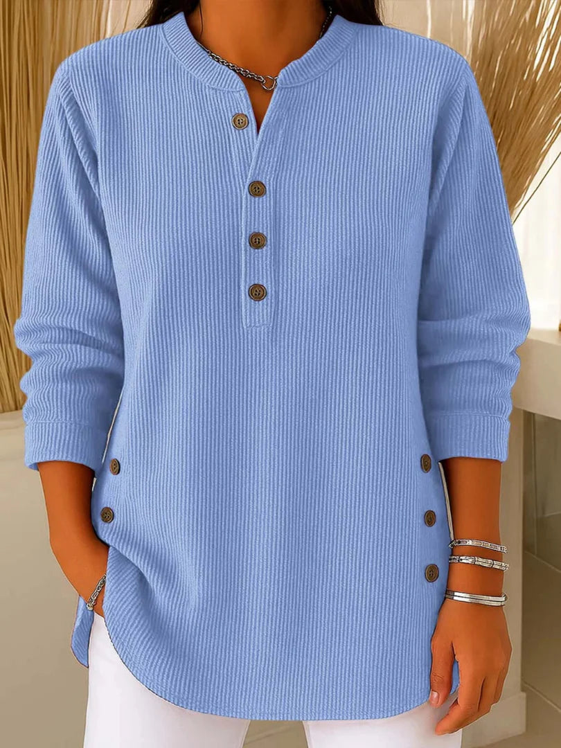 Marina Conforti Cozy Round Neck Sweatshirt - alternate view of casual long sleeve round neck sweatshirt