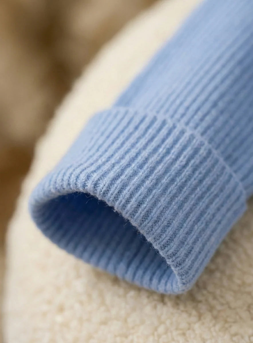 Marina Conforti Cozy Round Neck Sweatshirt - close up of long sleeve cuff detail