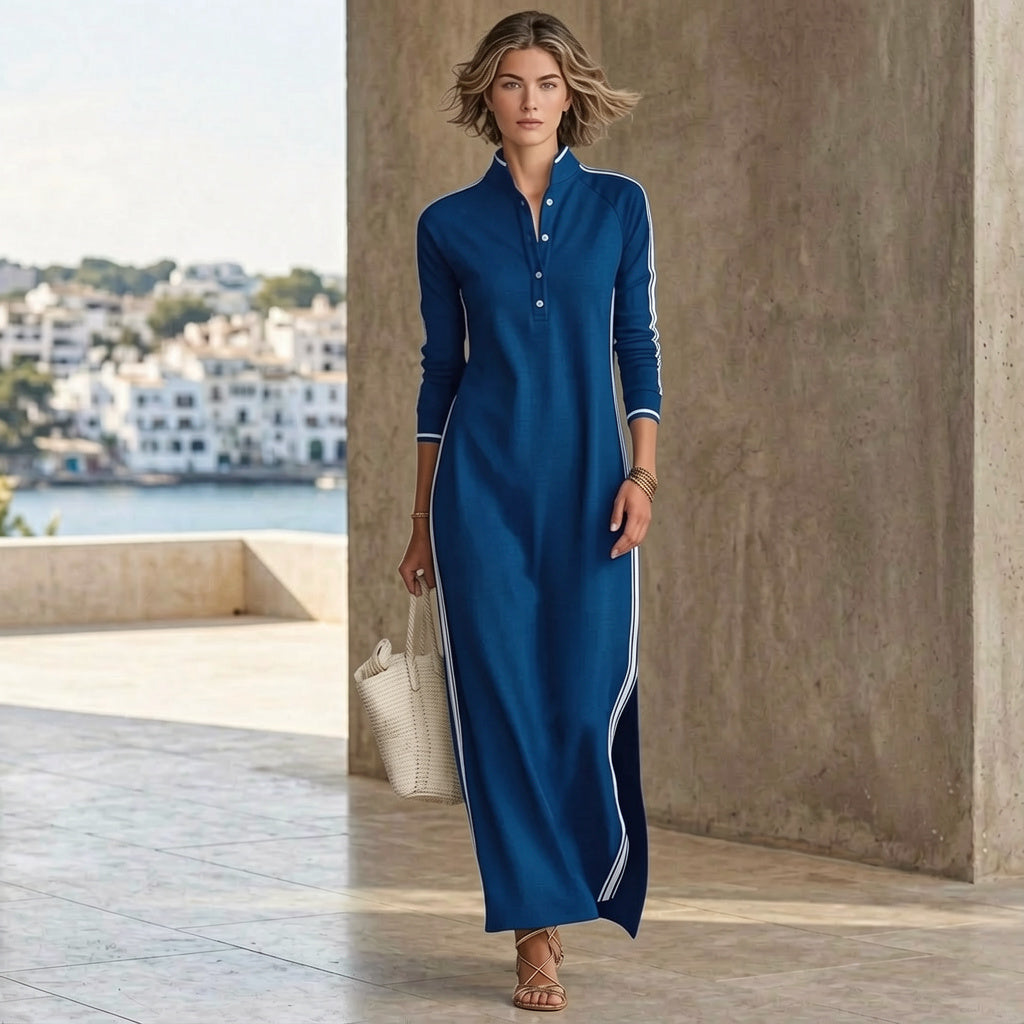 Mirta Visconti™ elegancka sukienka maxi z długim rękawem