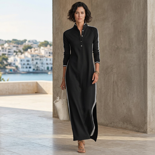 Mirta Visconti™ elegancka sukienka maxi z długim rękawem