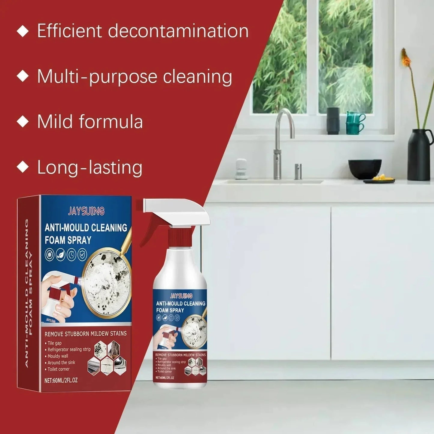 MoldGuard Pro+™ Pianka w sprayu do łatwego usuwania pleśni