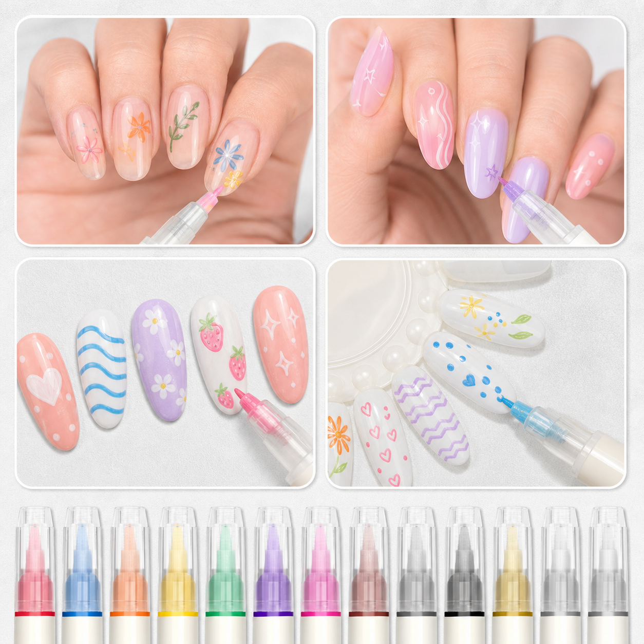 NailScribe Pro™ Pisaki do zdobienia paznokci z cienką końcówką
