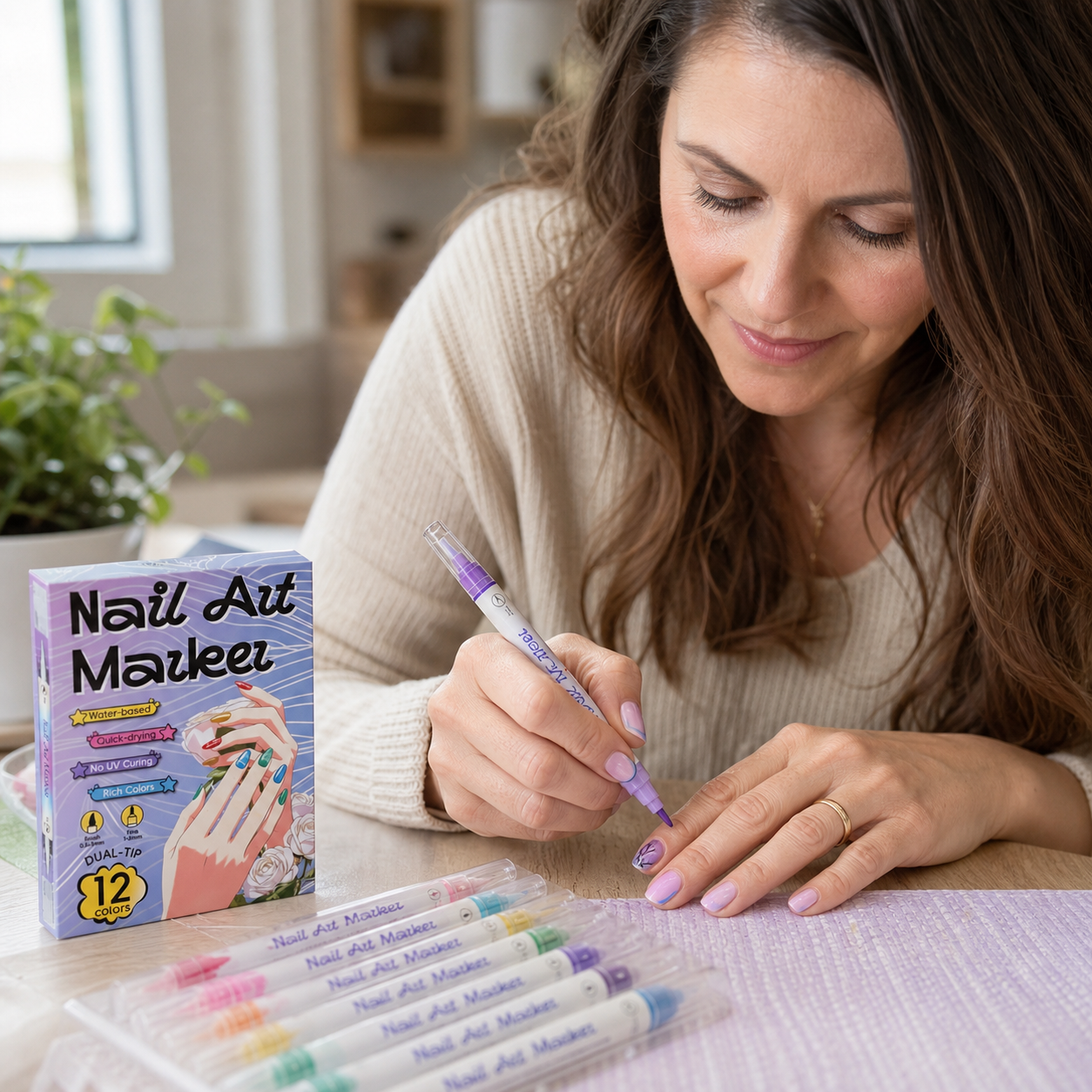 NailScribe Pro™ Pisaki do zdobienia paznokci z cienką końcówką