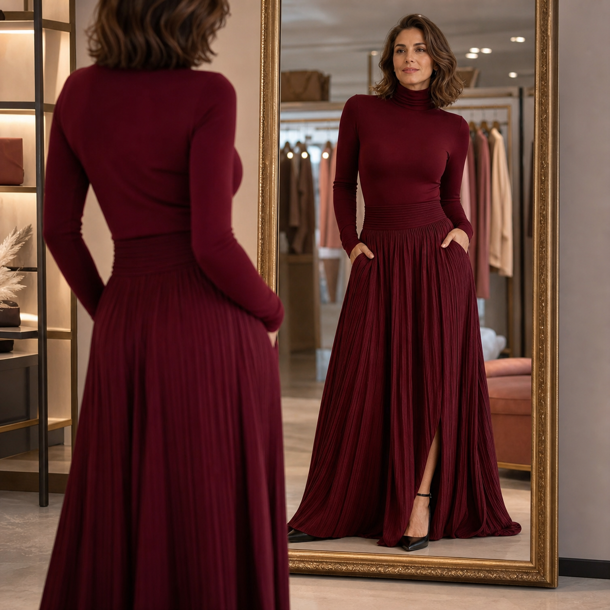 Natalia Berardi™ Elegancka maxi spódnica wysokiego stanu na każdą okazję