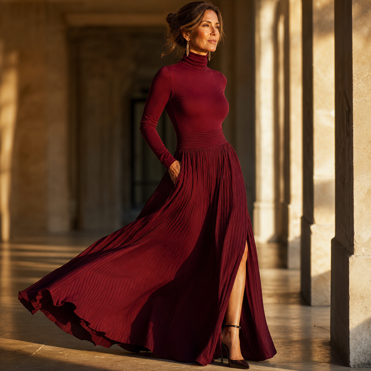 Natalia Berardi™ Elegancka maxi spódnica wysokiego stanu na każdą okazję