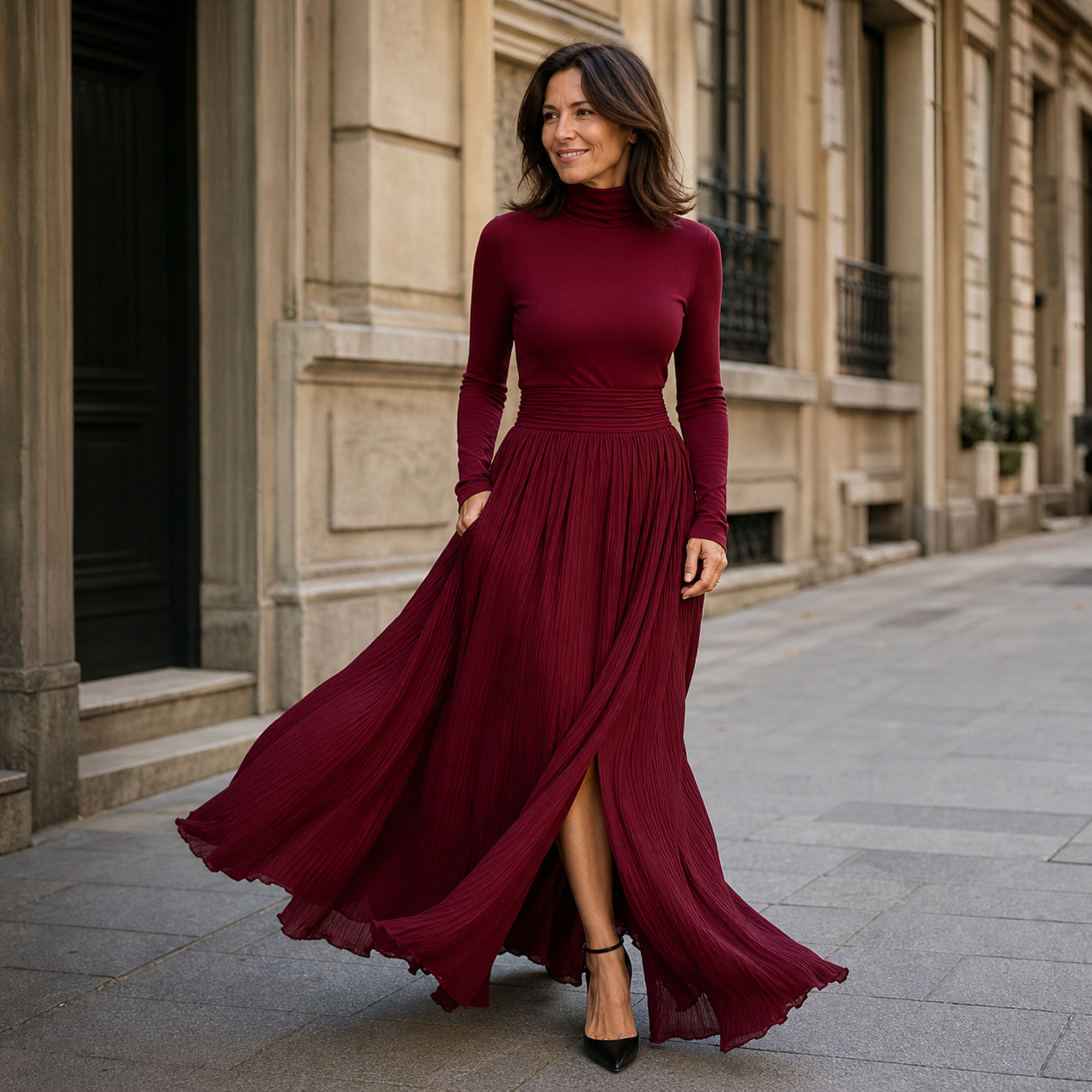 Natalia Berardi™ Elegancka maxi spódnica wysokiego stanu na każdą okazję