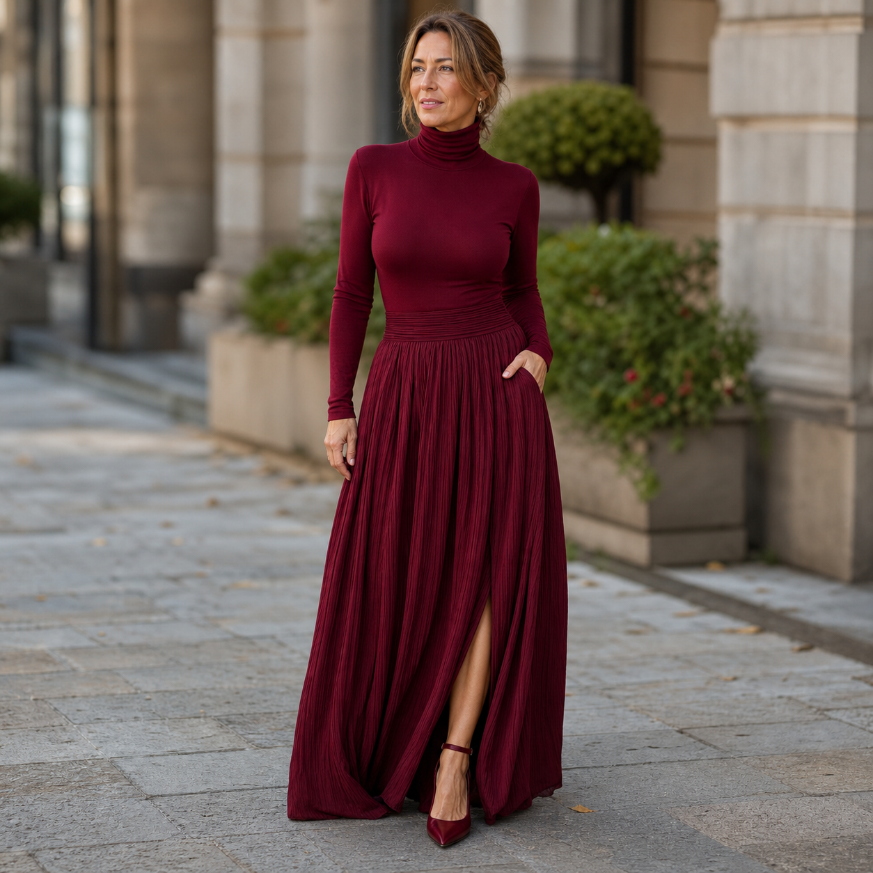 Natalia Berardi™ Elegancka maxi spódnica wysokiego stanu na każdą okazję