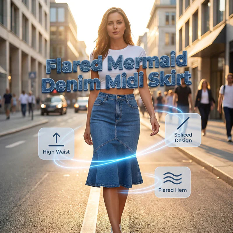 Natalia Porcari™ Spódnica midi z wysokim stanem, efektowny krój syrenki
