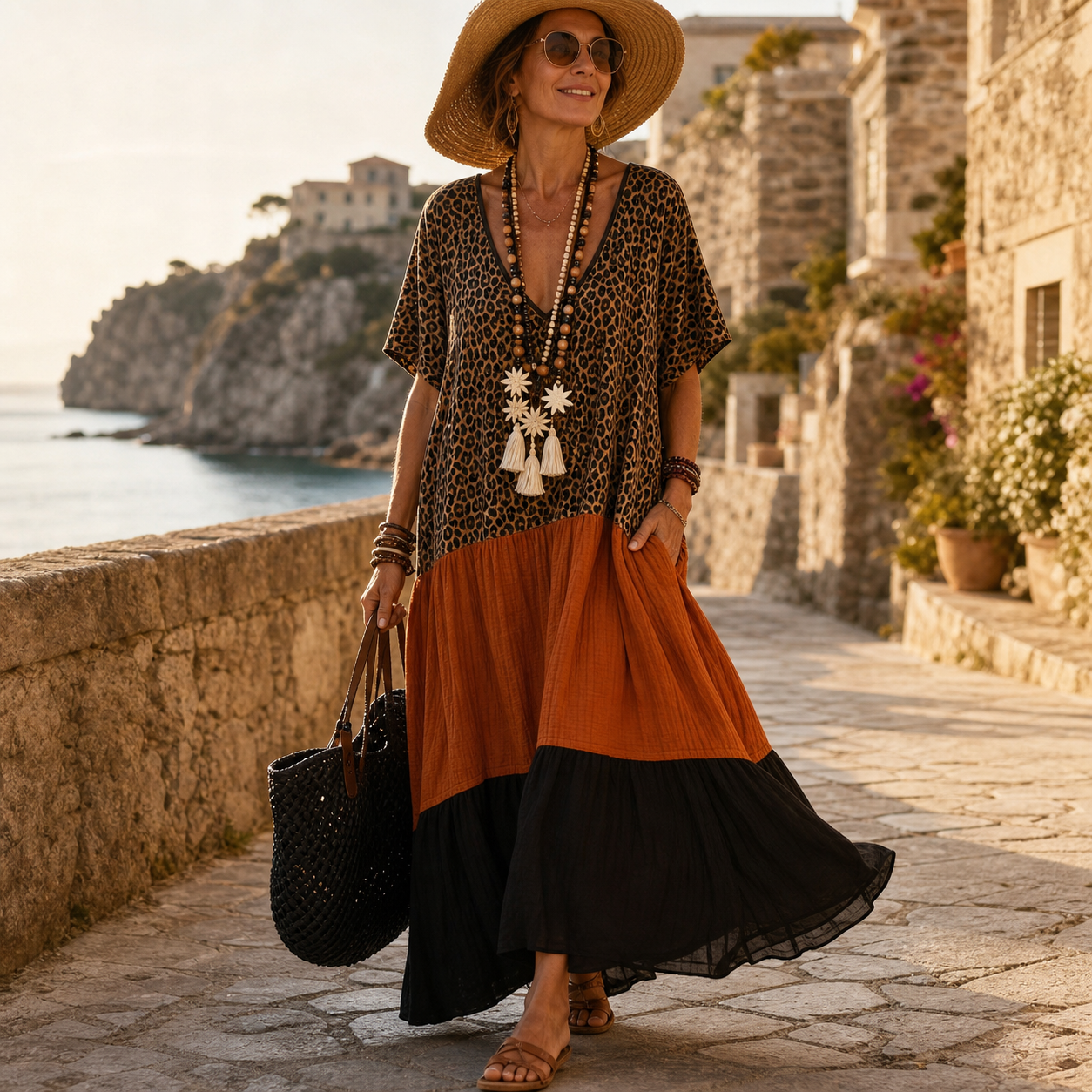Natalia Severi™ Przewiewna sukienka wakacyjna maxi w stylu boho dla efektownego stylu