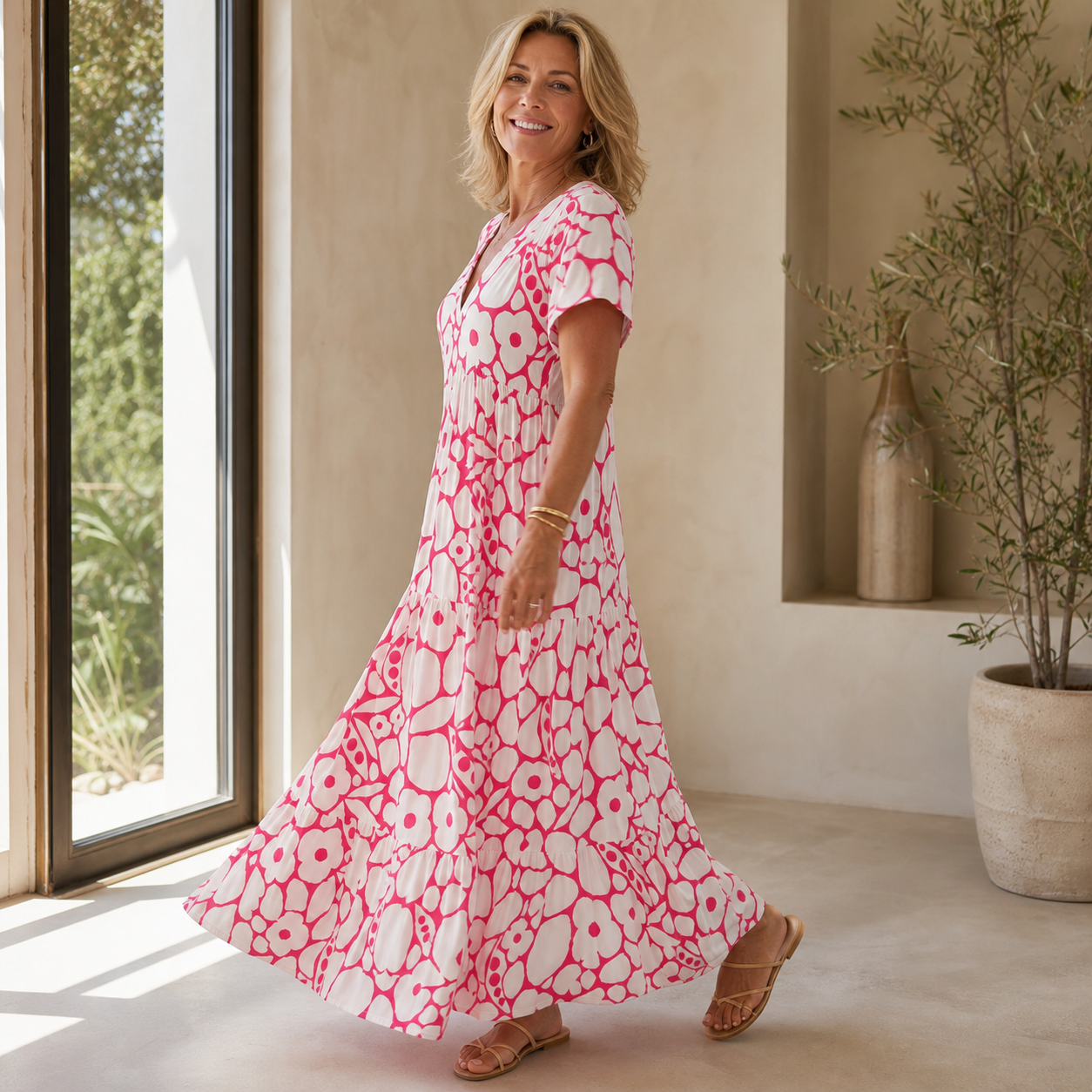 Nilda Mazzi™ Przewiewna i elegancka sukienka na co dzień