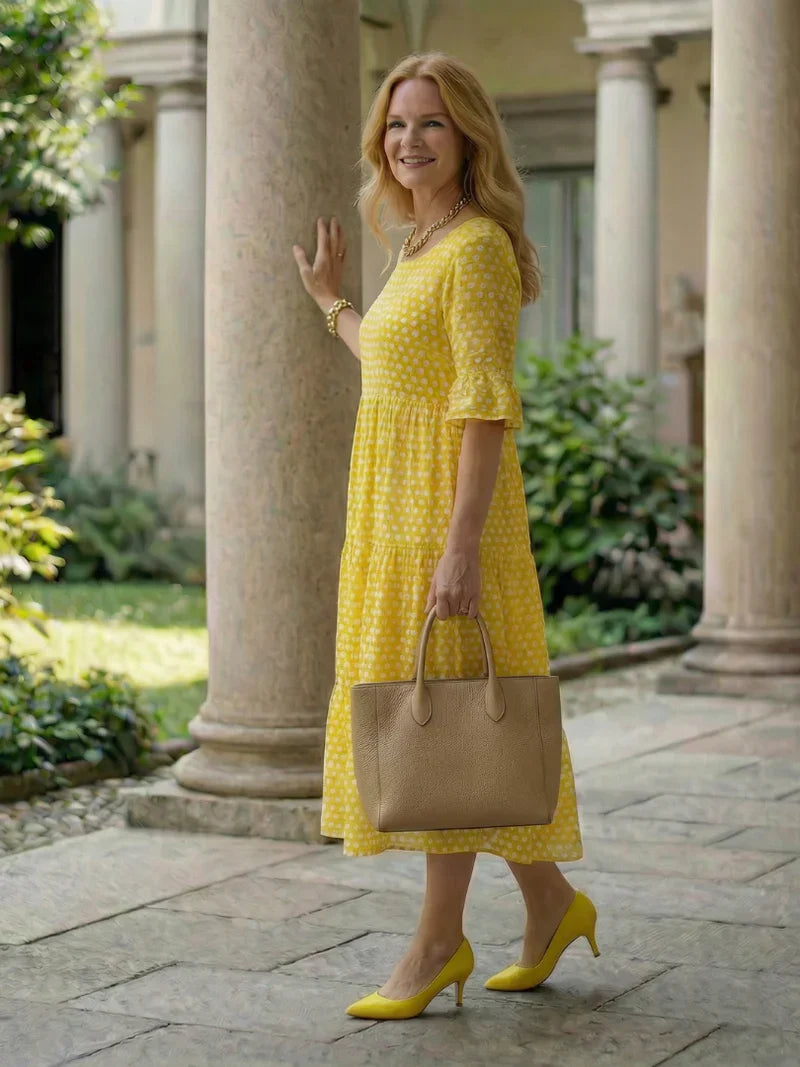 Olga Penna™ Przewiewna sukienka midi na co dzień