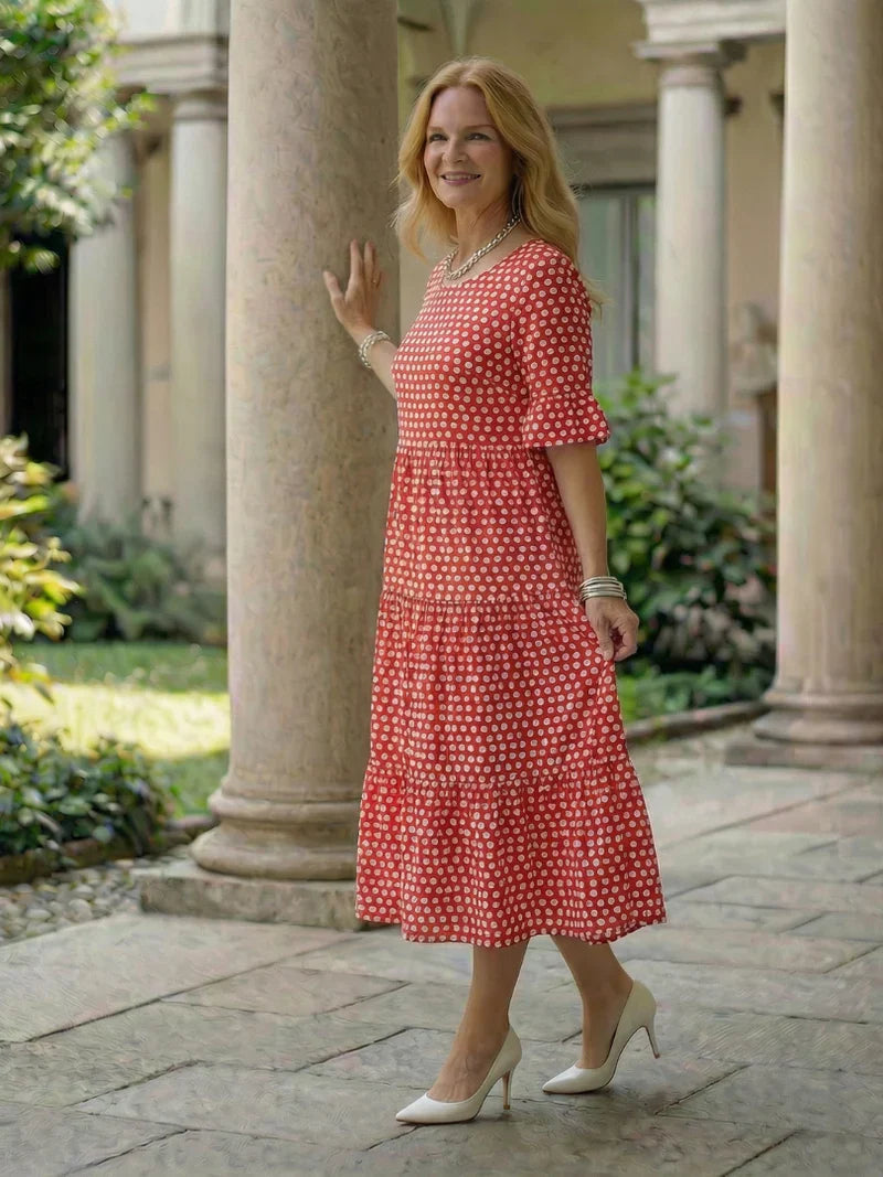 Olga Penna™ Przewiewna sukienka midi na co dzień