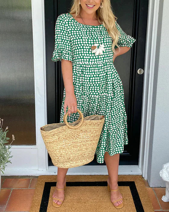 Olga Penna™ Przewiewna sukienka midi na co dzień