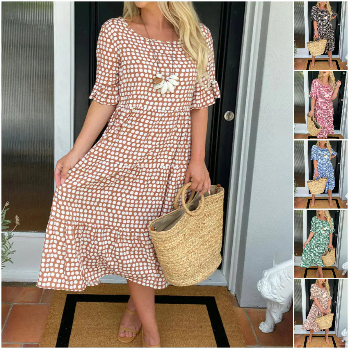 Olga Penna Breathable Midi Dress - main front product view