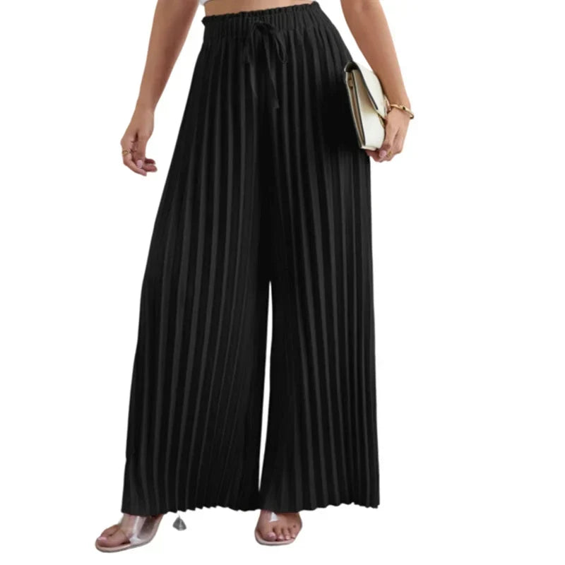 Olimpia Bertacchi™ Spodnie wide-leg z regulowanym troczkiem
