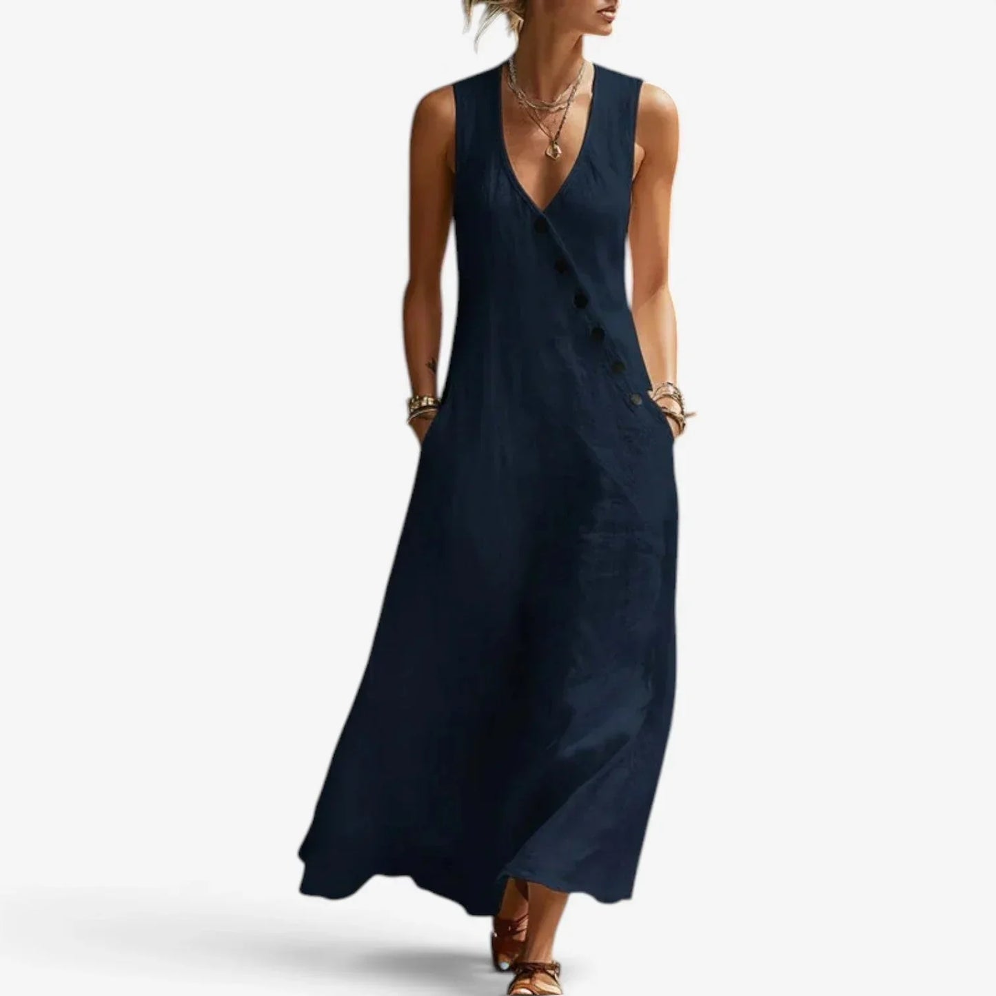 Olivia Righetti™ Letnia sukienka maxi bez rękawów dla swobodnej elegancji