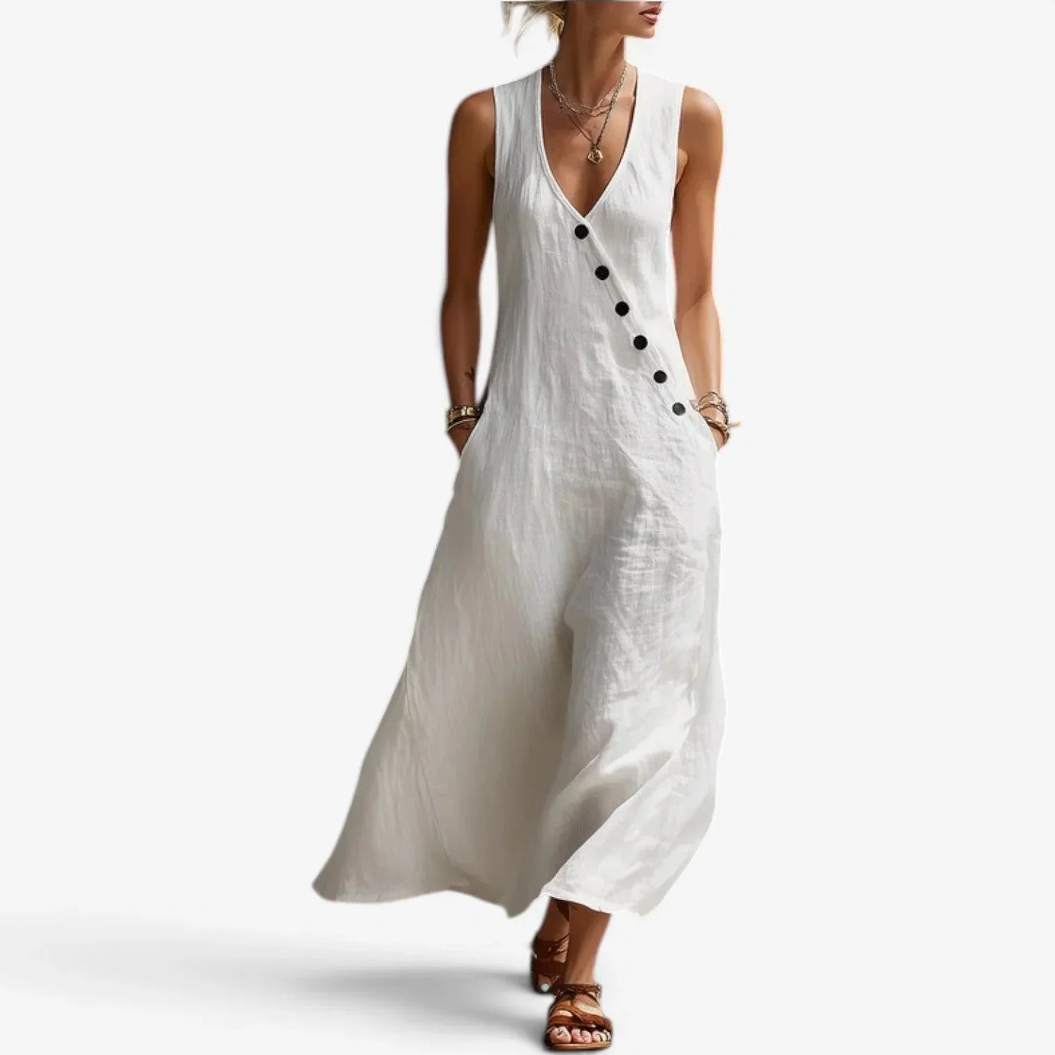 Olivia Jannah Maxi Sleeveless Dress - main front product view