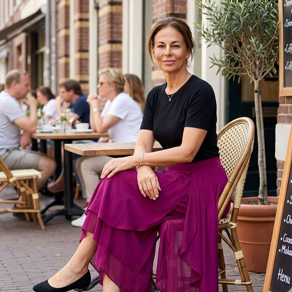 Patrizia Curci™ Zwiewne spodnie z szyfonu z wysokim stanem dla codziennej elegancji