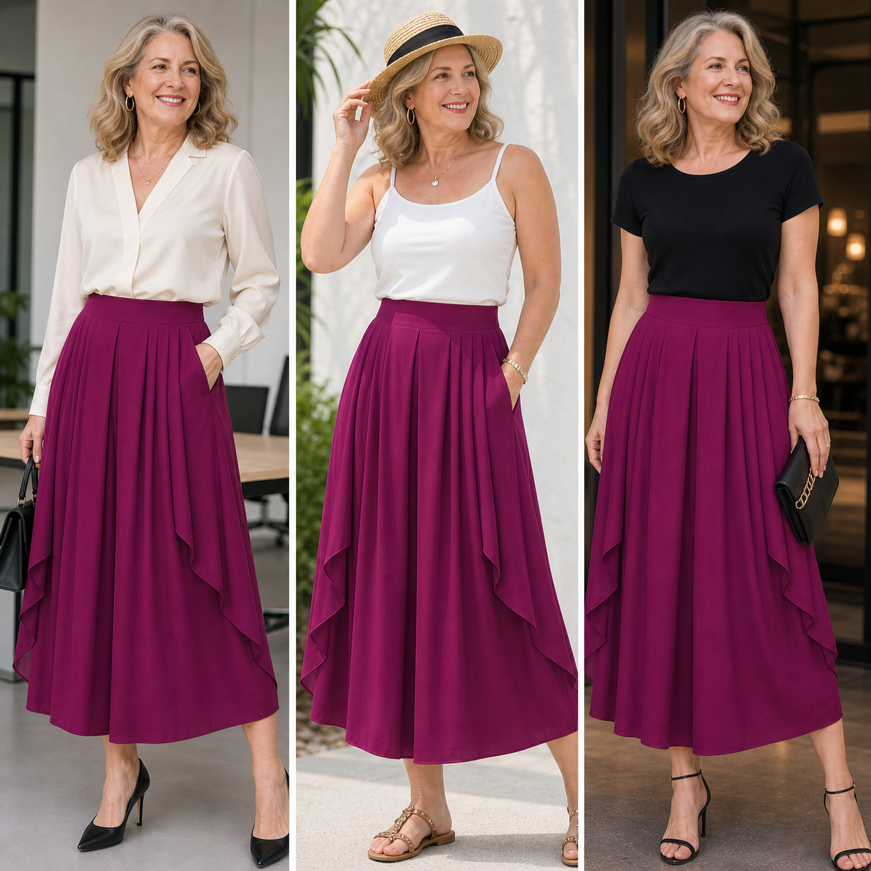 Patrizia Curci™ Zwiewne spodnie z szyfonu z wysokim stanem dla codziennej elegancji