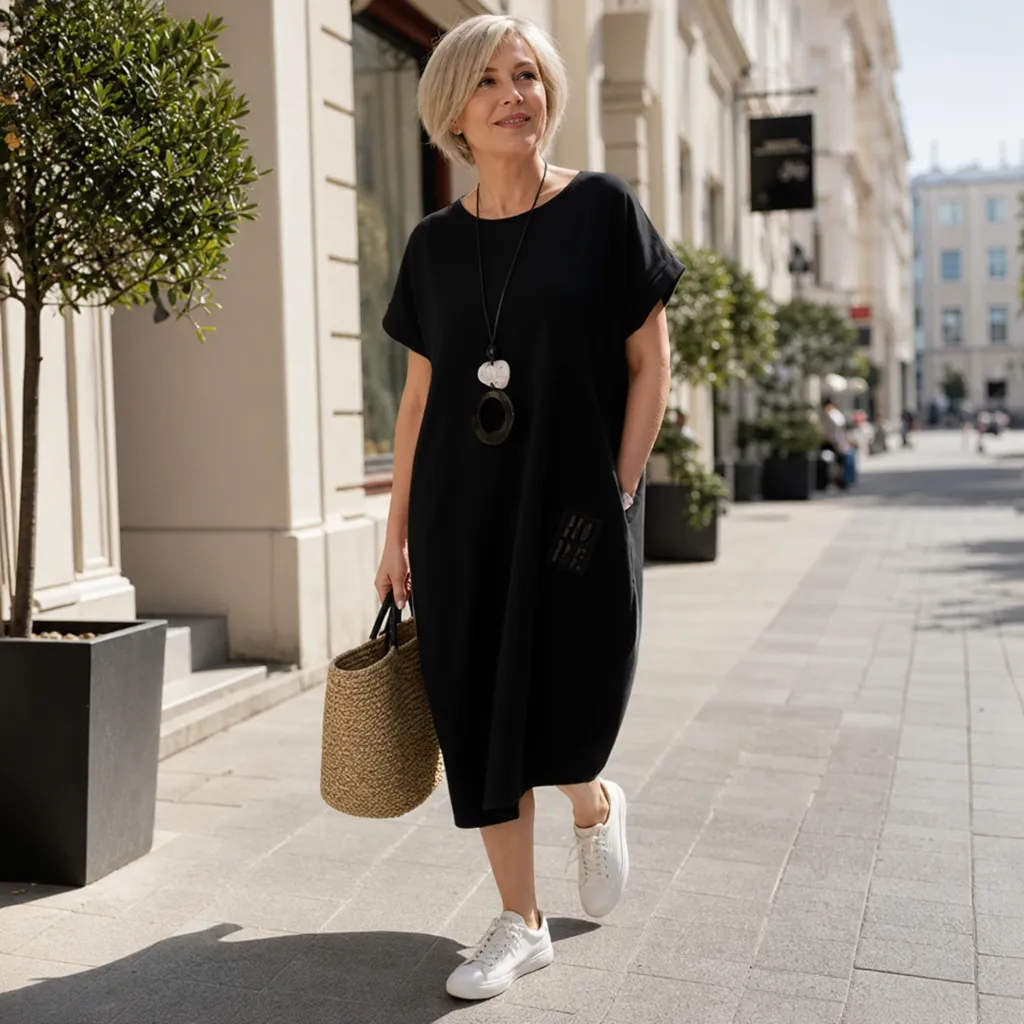 Patrizia Procopio™ Elegancka sukienka midi dla całodziennego komfortu