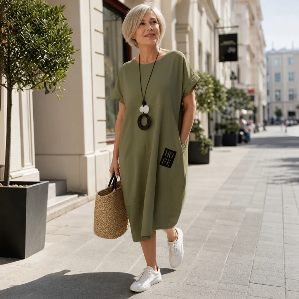Patrizia Procopio™ Elegancka sukienka midi dla całodziennego komfortu