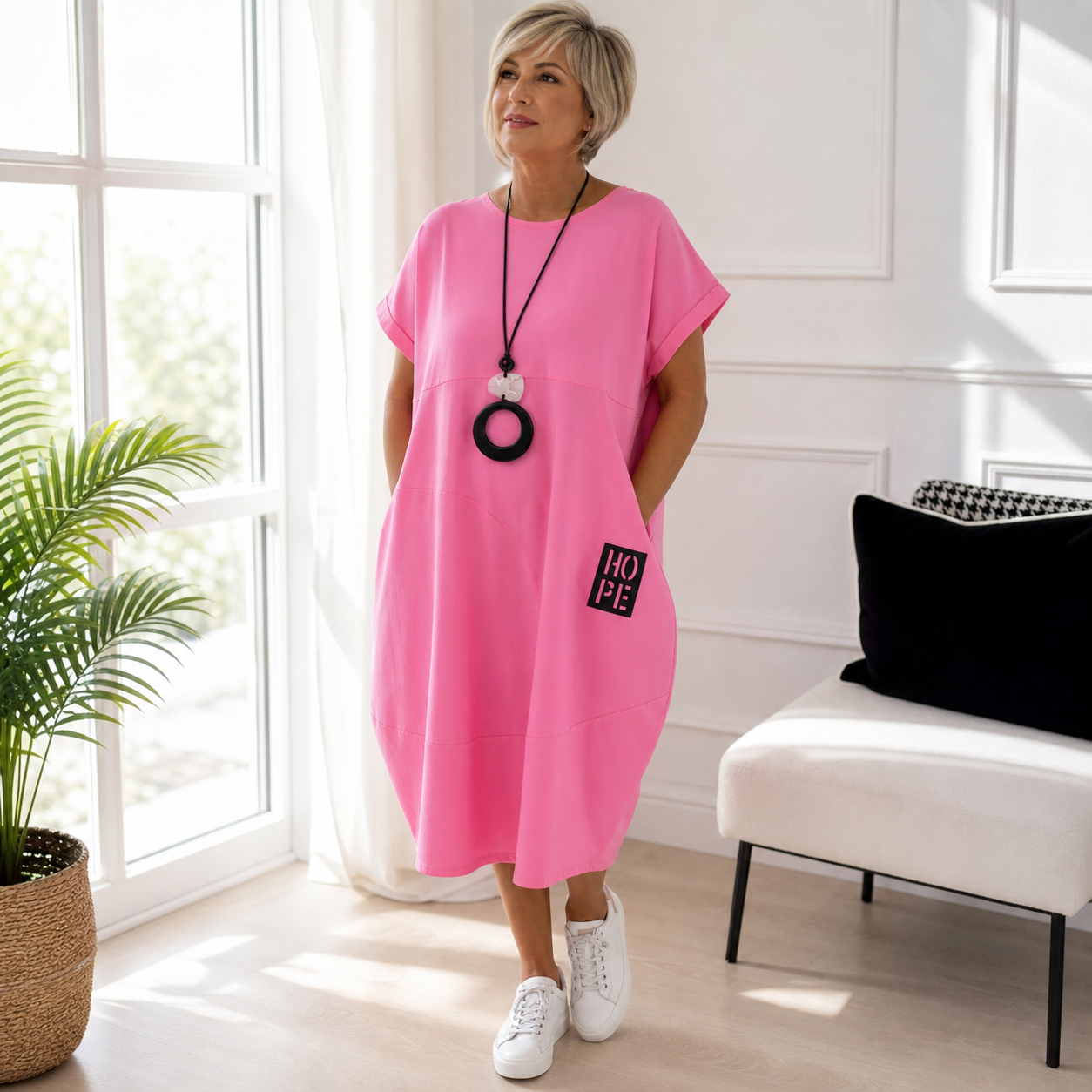 Patrizia Procopio™ Elegancka sukienka midi dla całodziennego komfortu