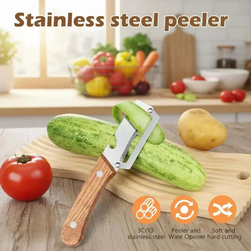 PeelPop PeelPop Pro Everyday Peeler and Bottle Opener - stainless steel body detail