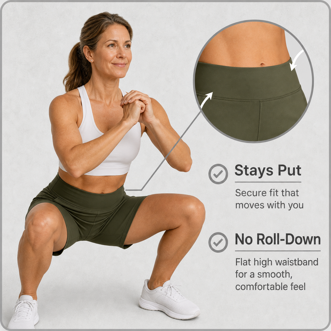 Pocketta™ Szorty do jogi high-waist z kieszeniami