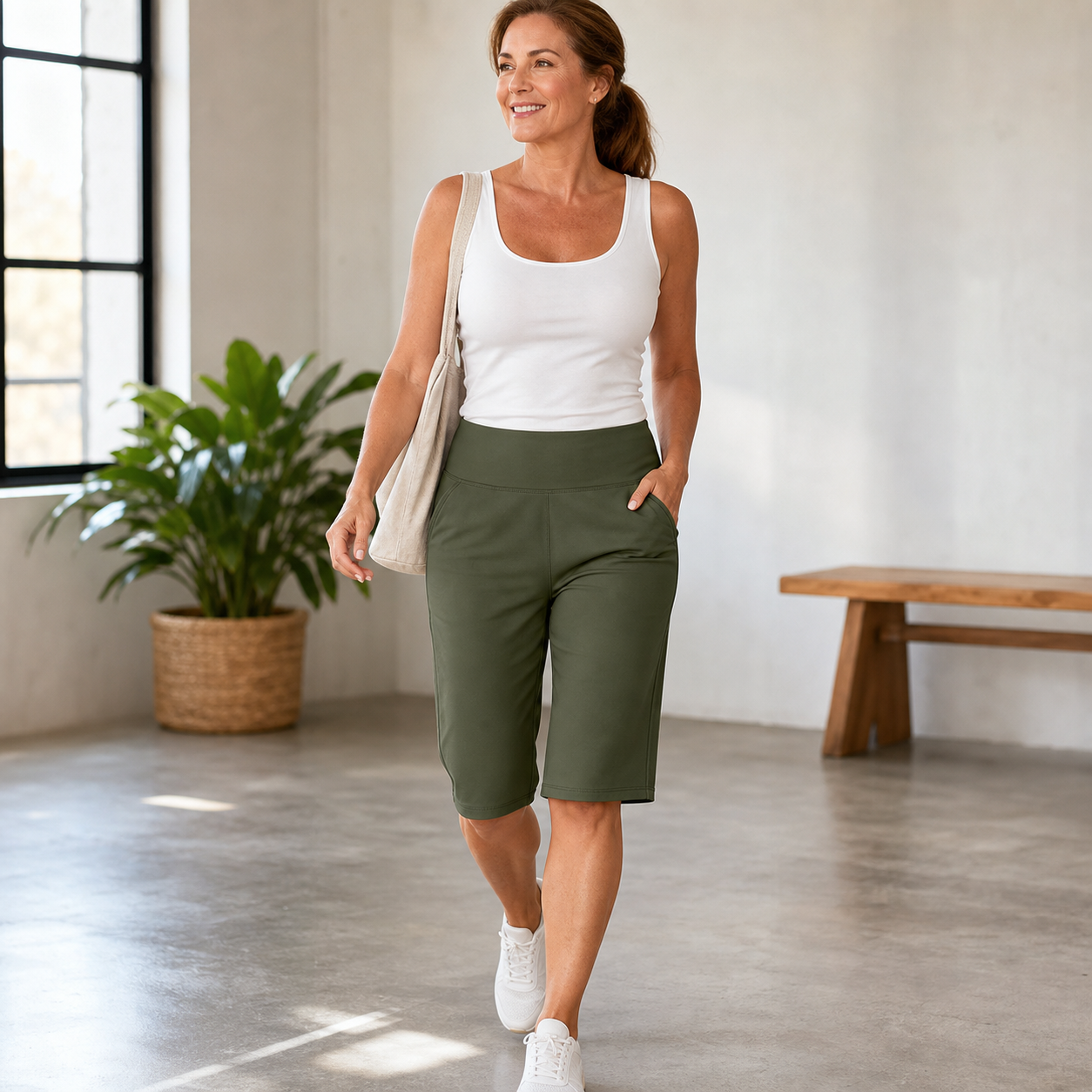 Pocketta™ Szorty do jogi high-waist z kieszeniami
