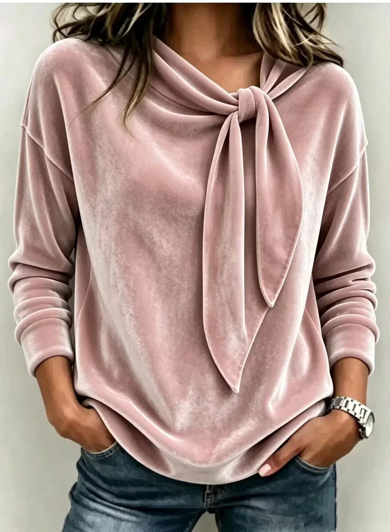 Rebecca Boccaccio™ Elegancka bluzka z kokardą przy dekolcie