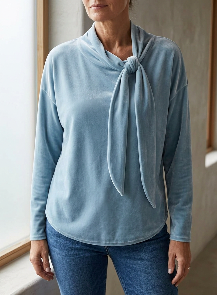 Rebecca Boccaccio™ Elegancka bluzka z kokardą przy dekolcie