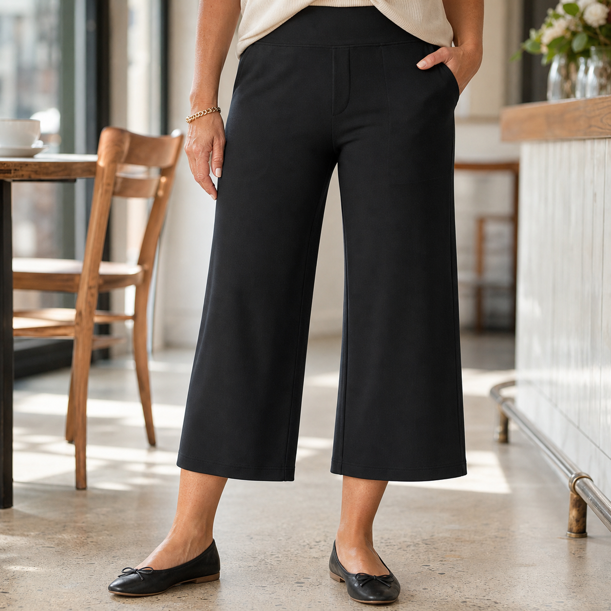 Rebecca Silvi™ Wszechstronne szerokie spodnie 7/8 culotte