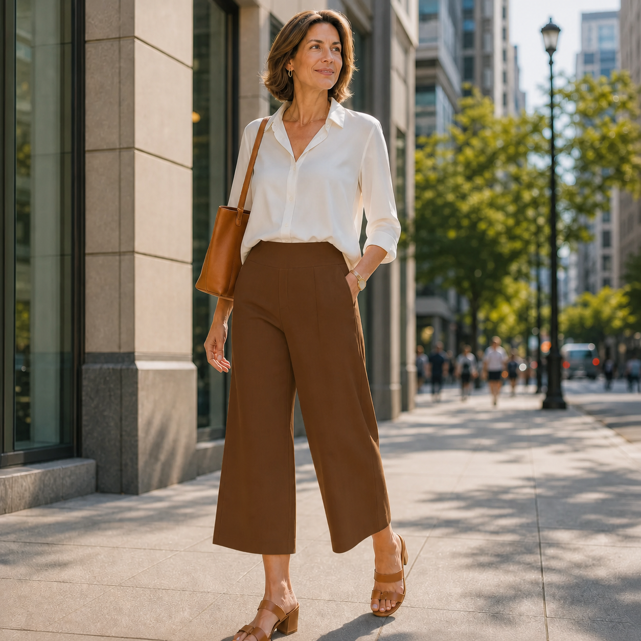 Rebecca Silvi™ Wszechstronne szerokie spodnie 7/8 culotte