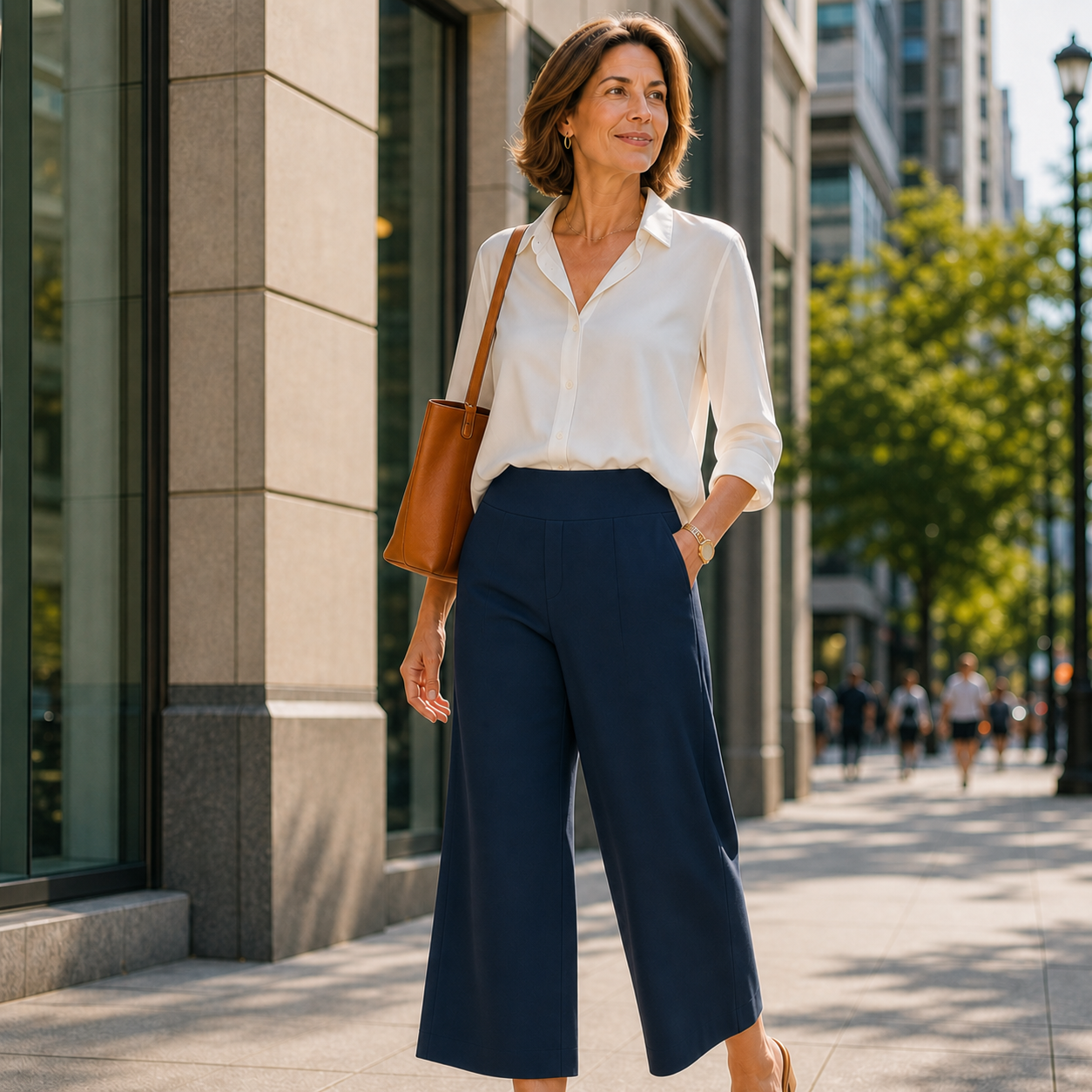 Rebecca Silvi™ Wszechstronne szerokie spodnie 7/8 culotte