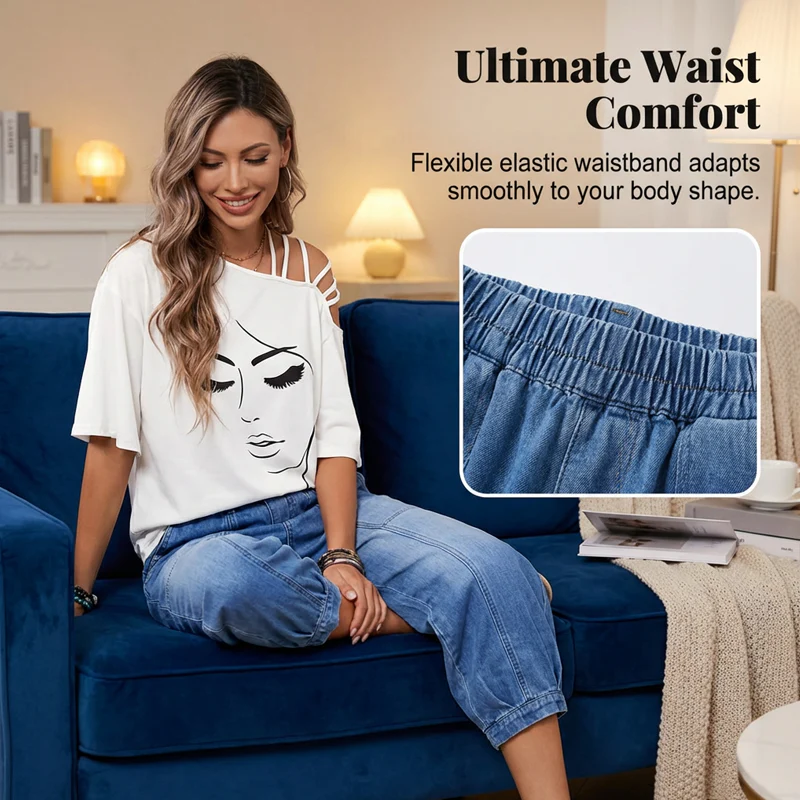 Relaxella™ miękkie casualowe jeansy z elastycznym pasem