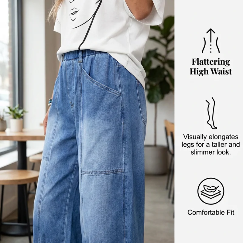 Relaxella™ miękkie casualowe jeansy z elastycznym pasem