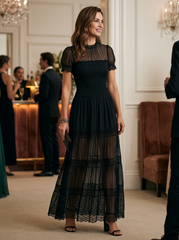 Sabina Astolfi™ Elegancka koronkowa suknia maxi na wyjątkowe okazje