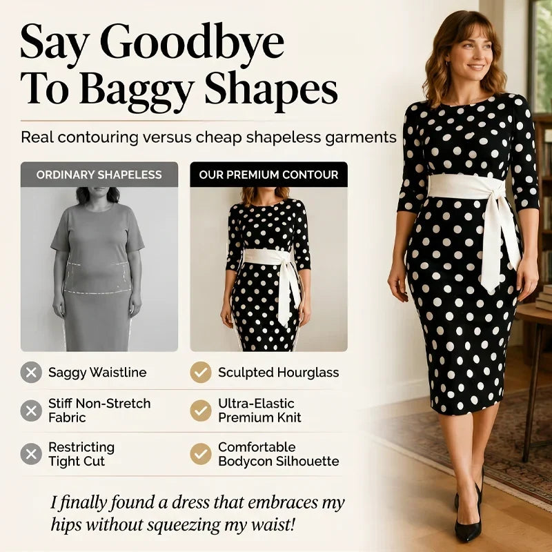Sabina Azzolini™ Elegancka sukienka w groszki dla stylu bez wysiłku