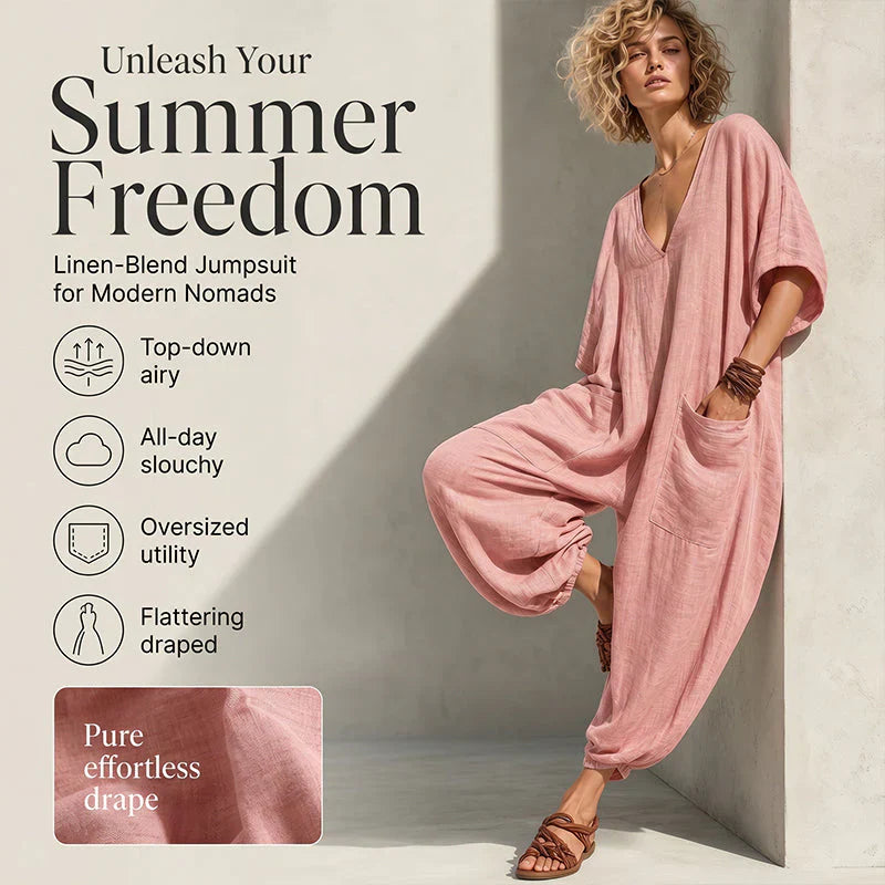 Sabina Saluzzo Breathable Summer Jumpsuit - main product view of loose-fitting summer jumpsuit