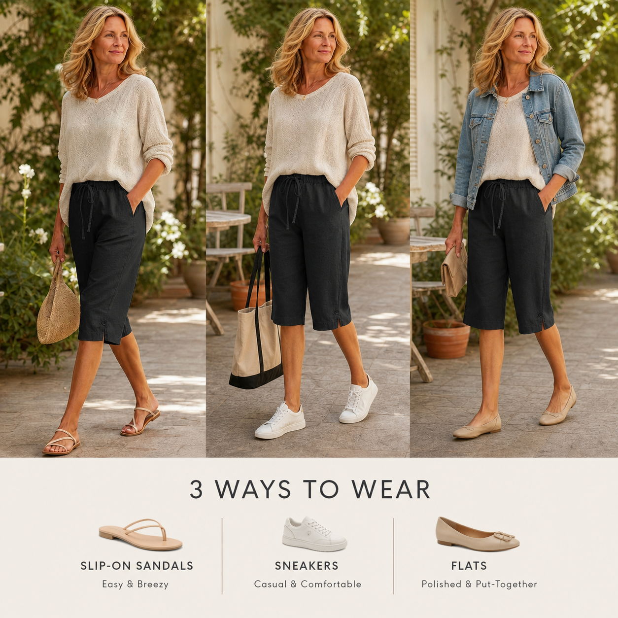 Selene Farinelli™ Wygodne spodnie capri na lato