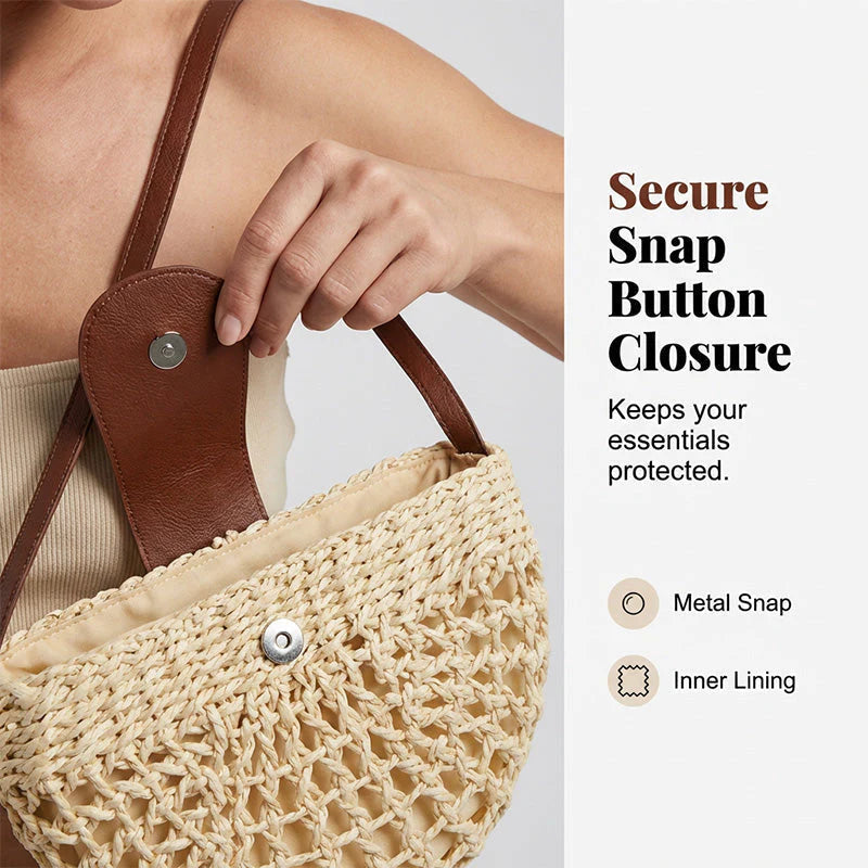 Seraphina Woven Crossbody Backpack for Women - back view with straps