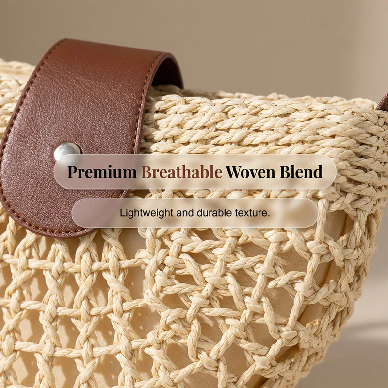 Seraphina Woven Crossbody Backpack for Women - woven texture close-up