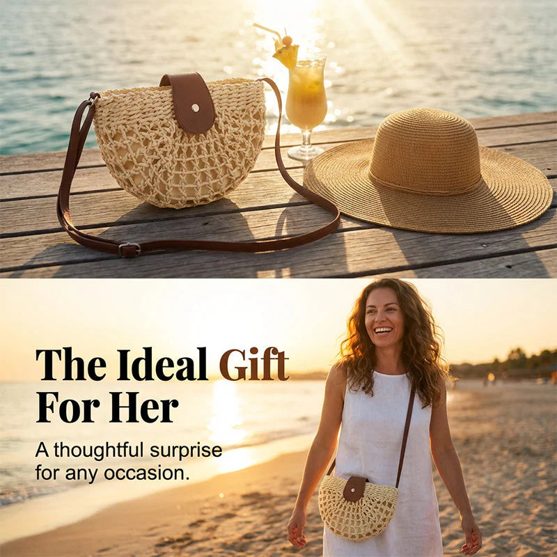 Seraphina Woven Crossbody Backpack for Women - adjustable strap detail