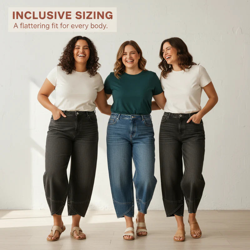 Serena Gallo Flattering Wide Leg Crossover Jeans - main product hero view