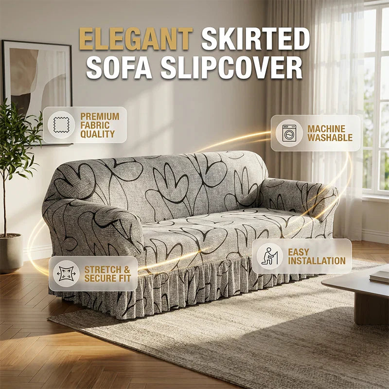 SnugFit Pro Stretch Sofa Cover - main product view of universal adjustable elastic sofa cover
