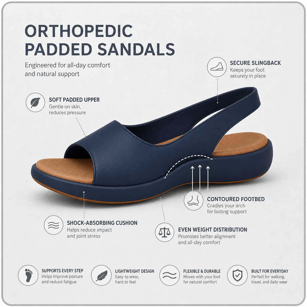 StepCushion Pro™ Komfortowe sandały na amortyzującej podeszwie