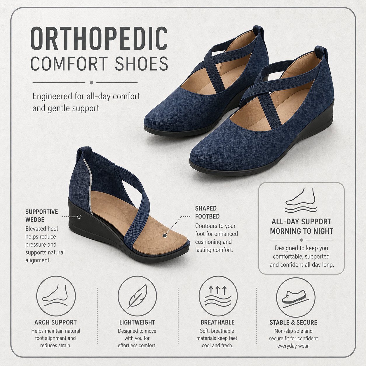 StrideCare Pro+™ Amortyzowane buty do chodzenia na dni bez bólu