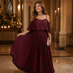 Tania Persico™ Elegancka sukienka maxi z wycięciami na ramionach