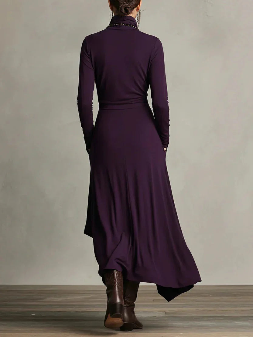 Teodora Solinas™ Elegancka sukienka z golfem na każdą okazję