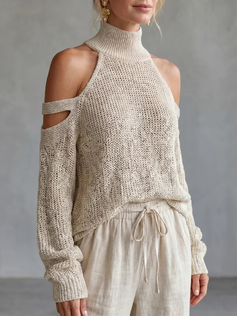 Valentina Baccelli™ Sweter z odkrytymi ramionami i wycięciem dla bezwysiłkowego stylu